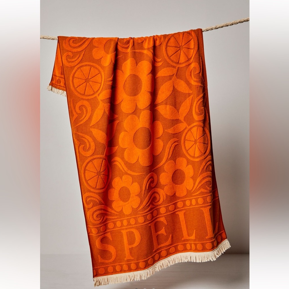 Spell & The Gypsy Collective Sol Beach Towel Sunset Orange  🔖NWT🔖